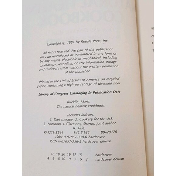 NATURAL HEALING COOKBOOK: OVER FOUR HUNDRED FIFTY By Mark Bricklin & Sharon S. - Picture 14 of 16